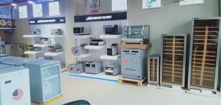 Commercial kitchen showroom display from our previous website