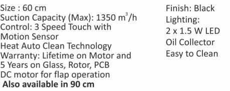 Original catalogue specifications for Elica EFL 207 HAC LTW VMS 60. Use the full-size link to enlarge, or contact the household team for an accessible specification sheet.