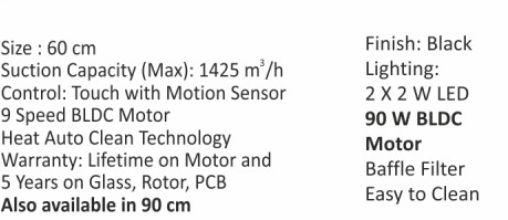 Original catalogue specifications for Elica GLACE HAC BLDC BF LTW 60 MS NERO. Use the full-size link to enlarge, or contact the household team for an accessible specification sheet.