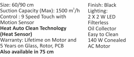 Original catalogue specifications for Elica AUTO SENSE SPT FL 600 BLDC HAC LTW MS NERO. Use the full-size link to enlarge, or contact the household team for an accessible specification sheet.