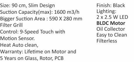 Original catalogue specifications for Elica SLIM T3 FL BLDC HAC LTW 90 MS NERO. Use the full-size link to enlarge, or contact the household team for an accessible specification sheet.