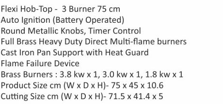 Original catalogue specifications for Elica FLEXI DFS TC FB 3B 75 DX FFD. Use the full-size link to enlarge, or contact the household team for an accessible specification sheet.