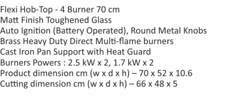 Original catalogue specifications for Elica MATT CROWN FLEXI 470 LOTUS IND HD BRASS. Use the full-size link to enlarge, or contact the household team for an accessible specification sheet.
