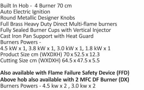 Original catalogue specifications for Elica DFS FB MFC 4B 70. Use the full-size link to enlarge, or contact the household team for an accessible specification sheet.