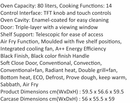 Original catalogue specifications for Elica EPBI SEMI TFT 15F MTC BK. Use the full-size link to enlarge, or contact the household team for an accessible specification sheet.