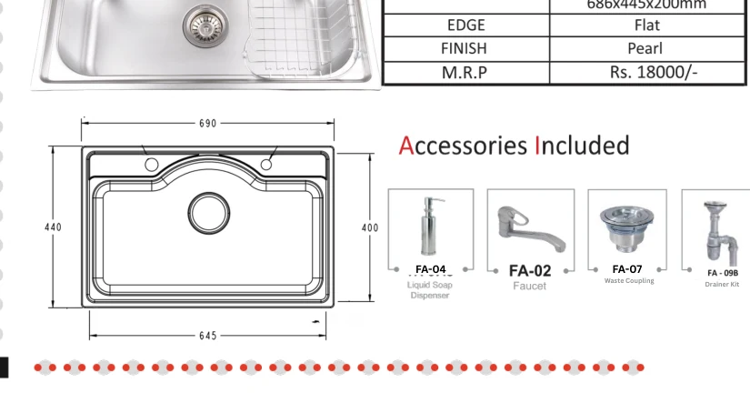Original Futura catalogue specification table, dimensions and accessory details for FS 2718; key specifications are transcribed above