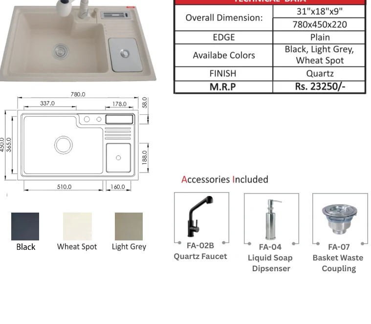 Original Futura catalogue specification table, dimensions and accessory details for FS 3118 NQ; key specifications are transcribed above